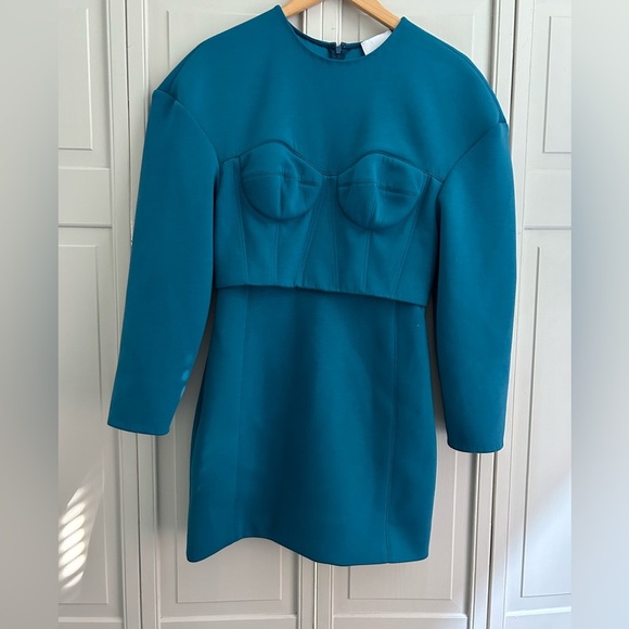 Aknvas Teal Blue Neneh Corset Minidress - Size 6 - Picture 4 of 13